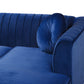 Left Hand Velvet Corner Sofa Navy Blue TIMRA