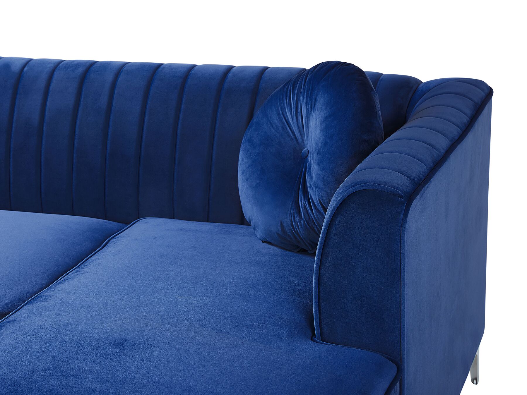 Left Hand Velvet Corner Sofa Navy Blue TIMRA