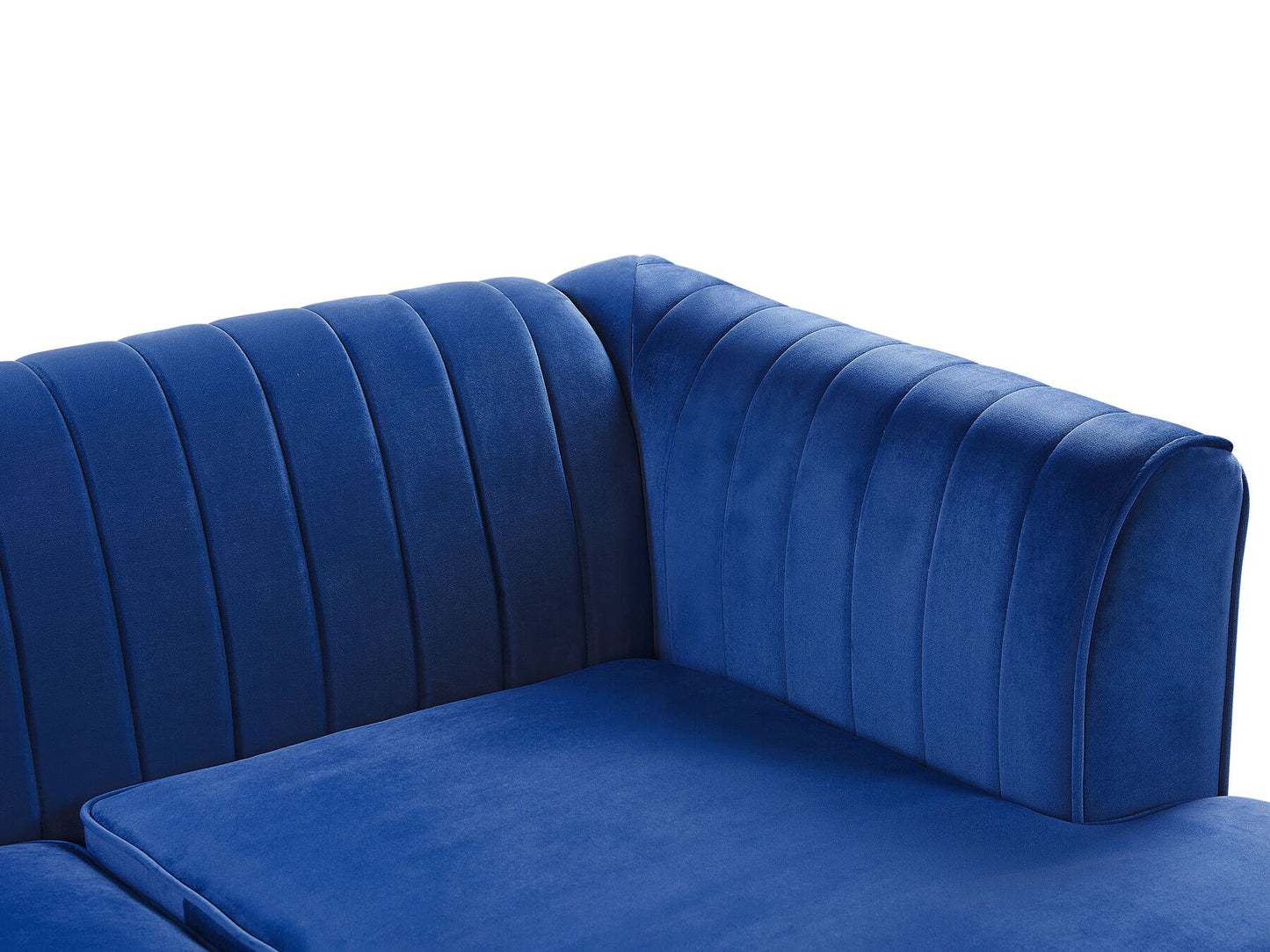Left Hand Velvet Corner Sofa Navy Blue TIMRA