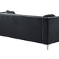 Left Hand Velvet Corner Sofa Black FLEN
