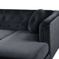 Left Hand Velvet Corner Sofa Black FLEN