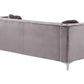 Left Hand Velvet Corner Sofa Grey FLEN