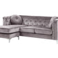 Right Hand Velvet Corner Sofa Grey FLEN