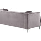 Right Hand Velvet Corner Sofa Grey FLEN