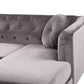 Left Hand Velvet Corner Sofa Grey FLEN