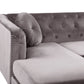Right Hand Velvet Corner Sofa Grey FLEN
