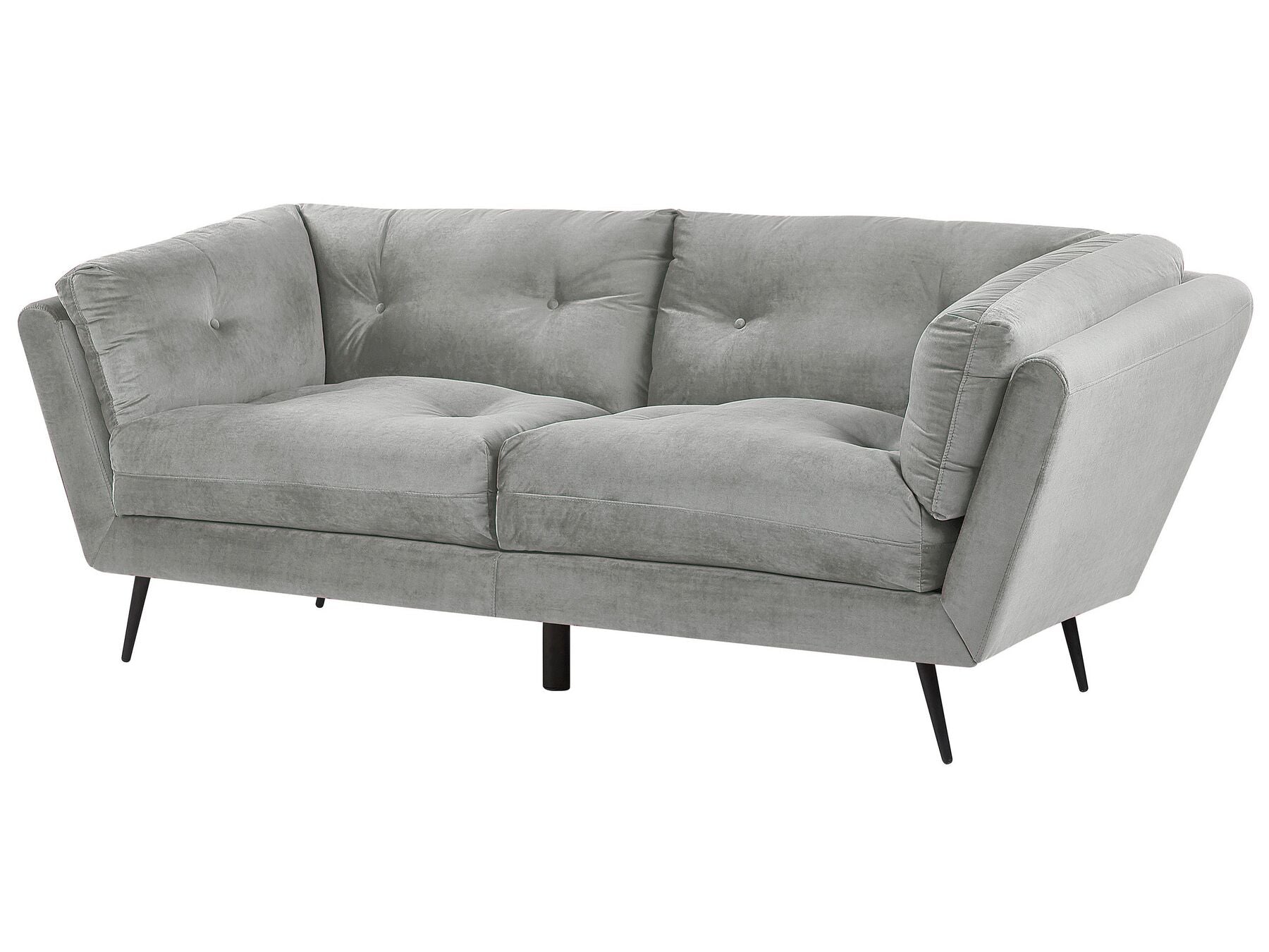3 Seater Velvet Sofa Grey LENVIK