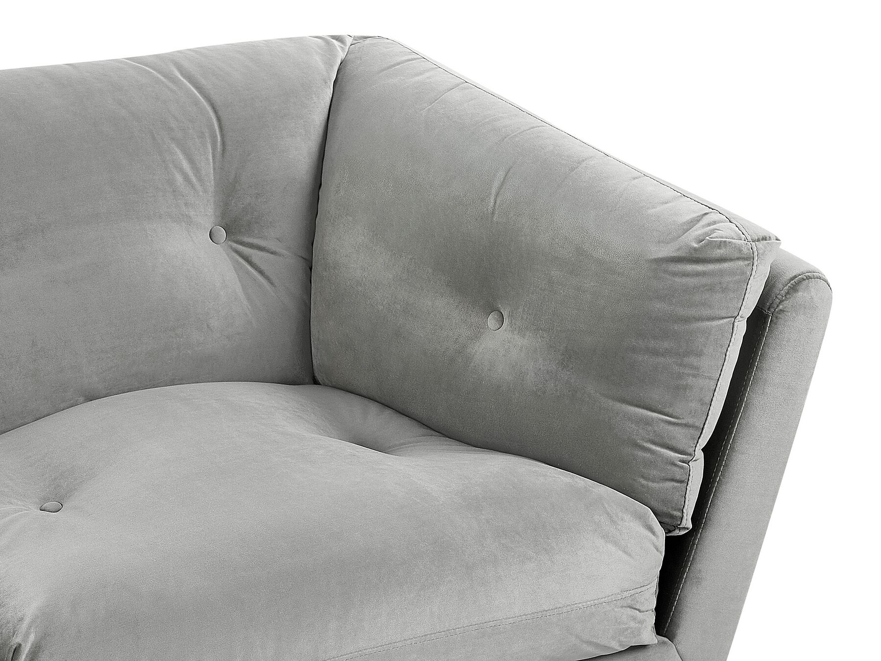 3 Seater Velvet Sofa Grey LENVIK