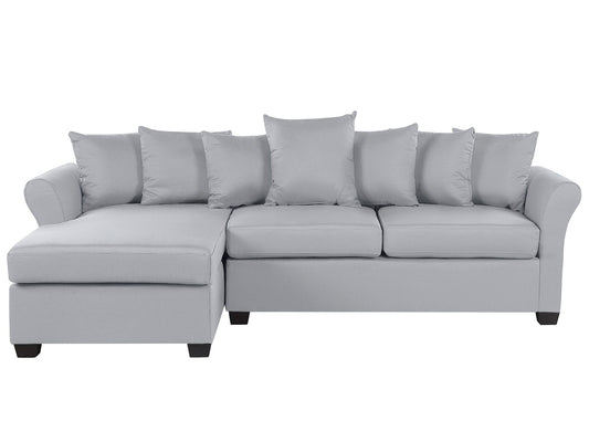 Corner Sofa VIKNA Fabric Light Grey 3 Seater Right Hand