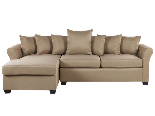 Corner Sofa VIKNA Fabric Beige 3 Seater Right Hand