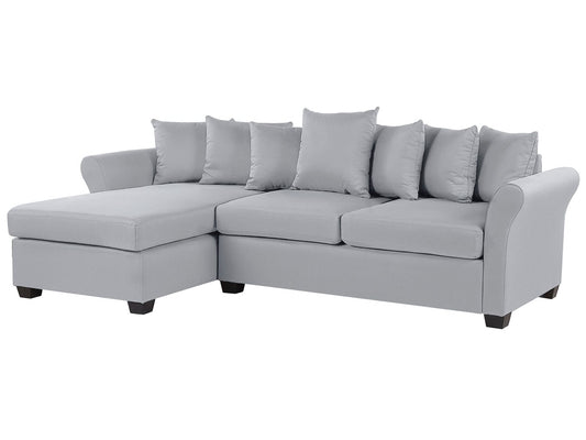 Corner Sofa VIKNA Fabric Light Grey 3 Seater Right Hand
