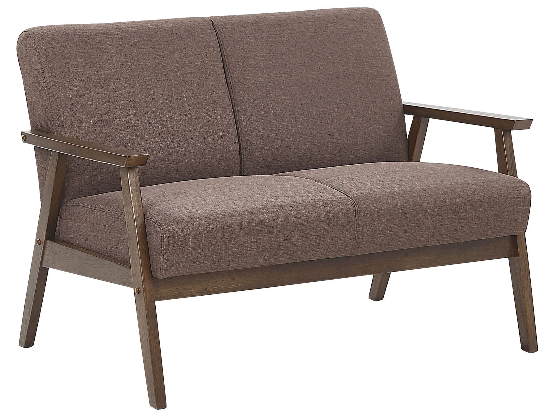 2 Seater Fabric Sofa Brown ASNES