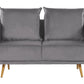 2 Seater Velvet Sofa Grey MAURA