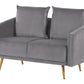 2 Seater Velvet Sofa Grey MAURA