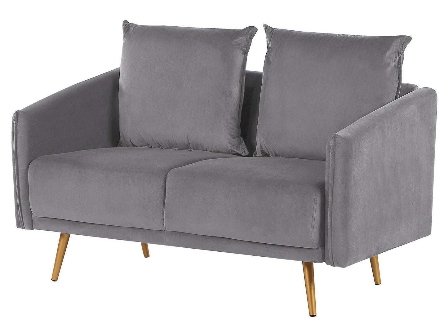 2 Seater Velvet Sofa Grey MAURA