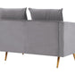 2 Seater Velvet Sofa Grey MAURA
