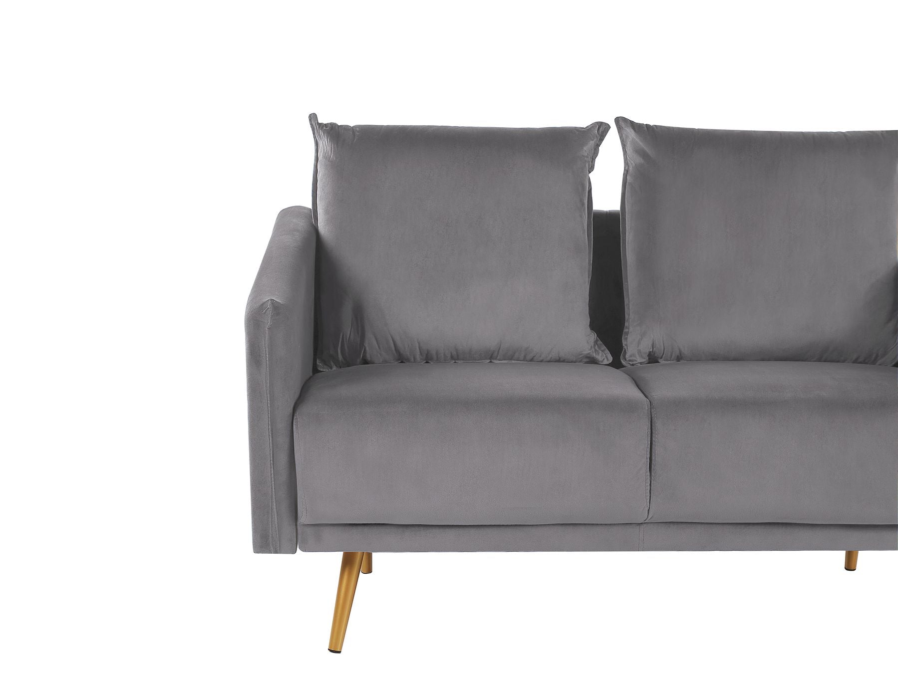 2 Seater Velvet Sofa Grey MAURA