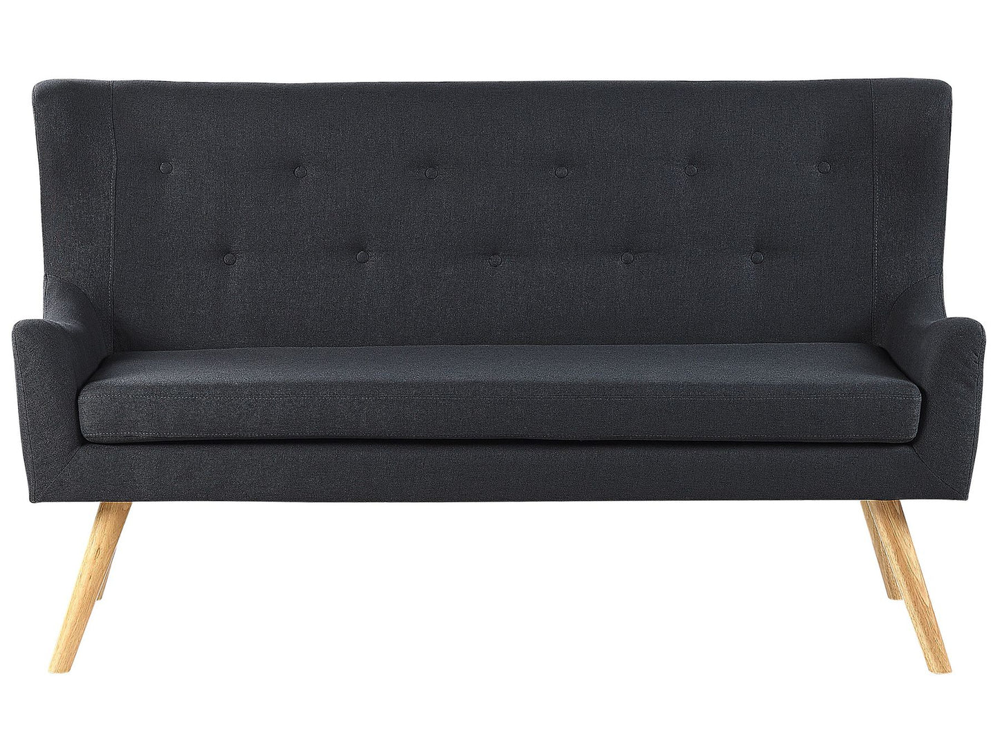 2 Seater Fabric Kitchen Sofa Black SKIBBY