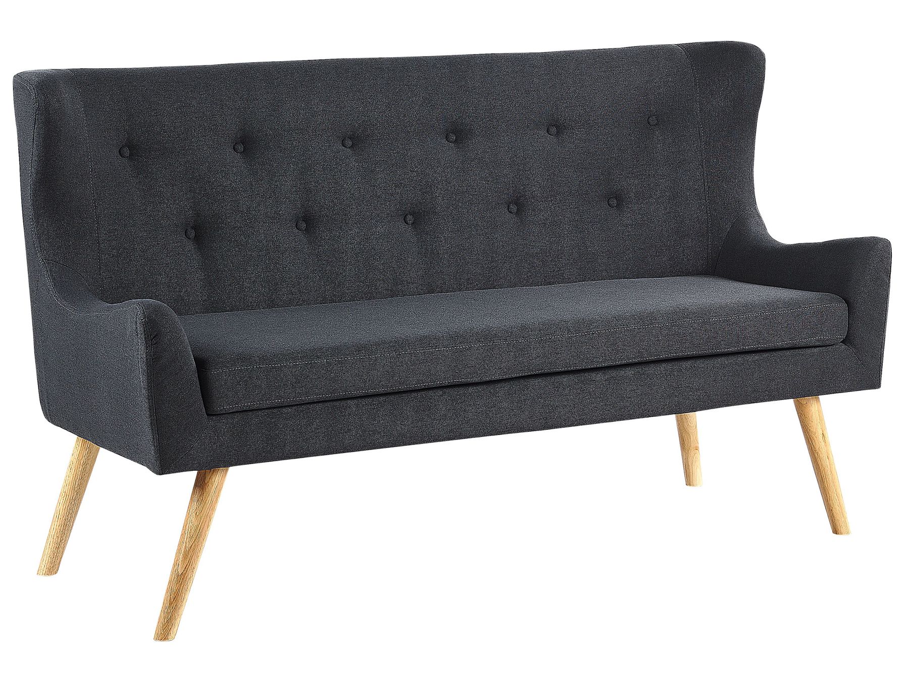 2 Seater Fabric Kitchen Sofa Black SKIBBY