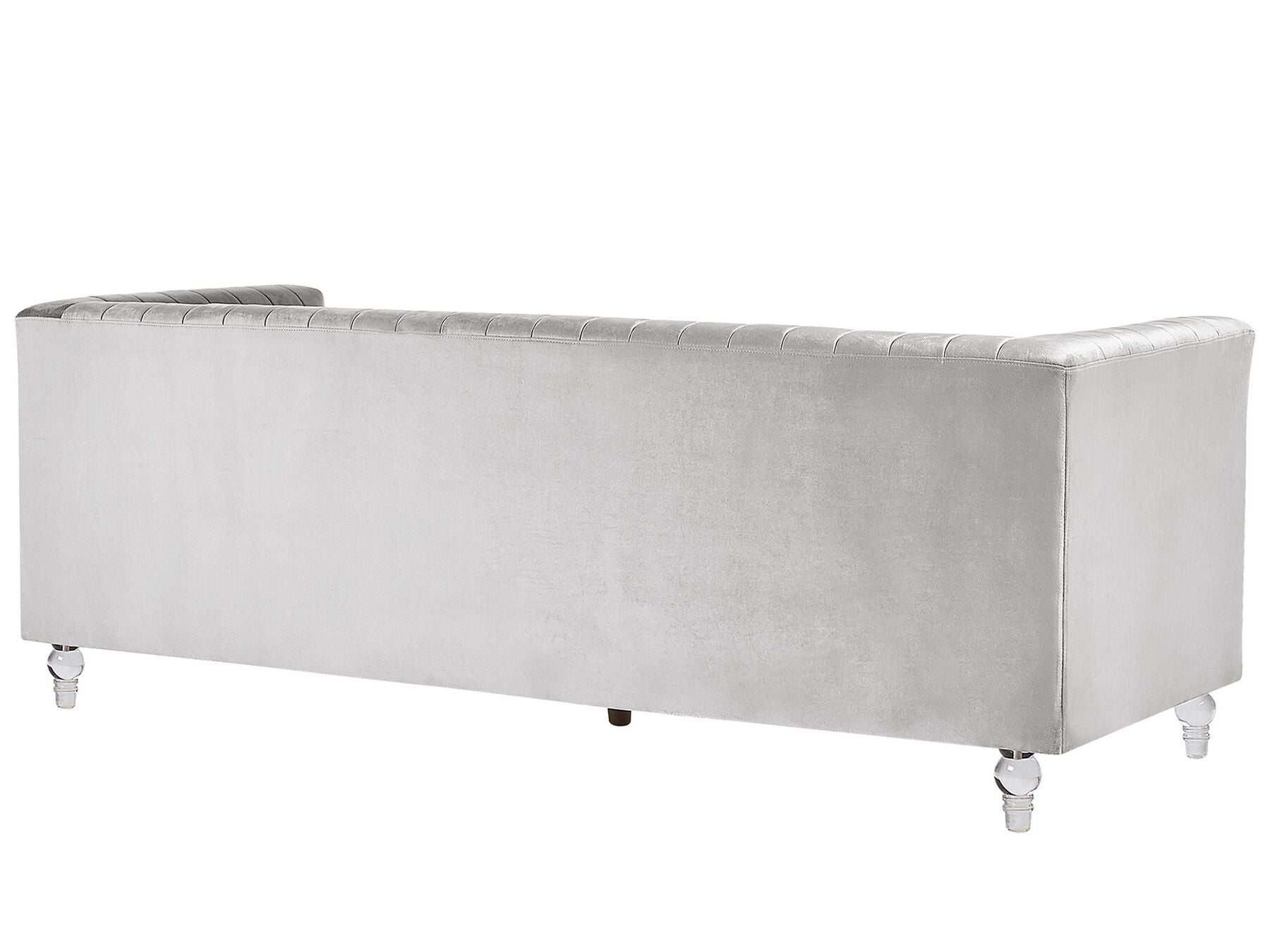 3 Seater Velvet Fabric Sofa Light Grey ARVIKA