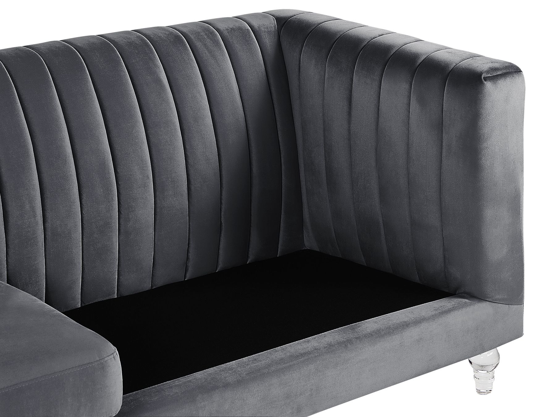 3 Seater Velvet Fabric Sofa Grey ARVIKA