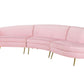 4 Seater Curved Velvet Sofa Pink MOSS