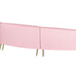 4 Seater Curved Velvet Sofa Pink MOSS