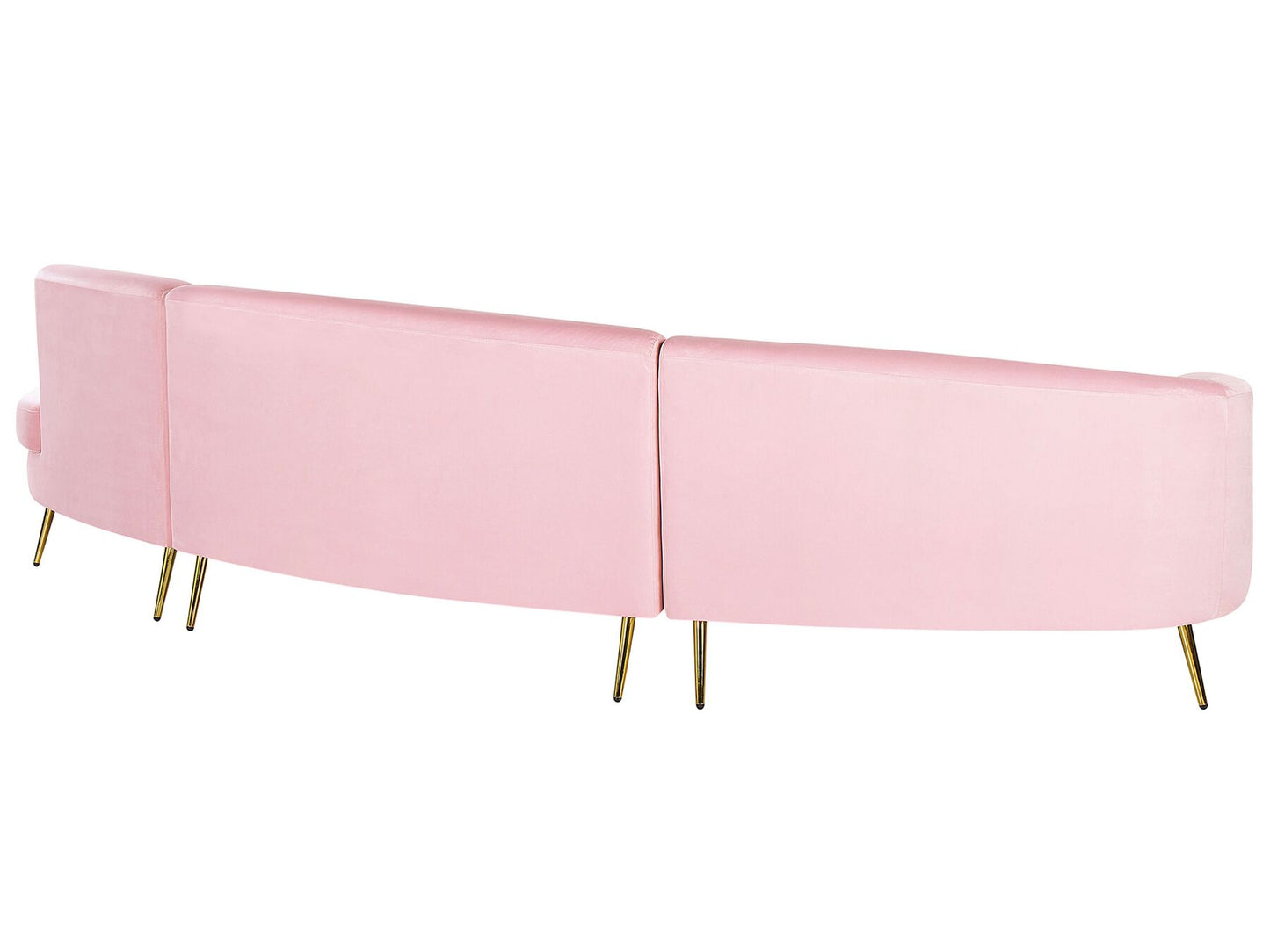 4 Seater Curved Velvet Sofa Pink MOSS