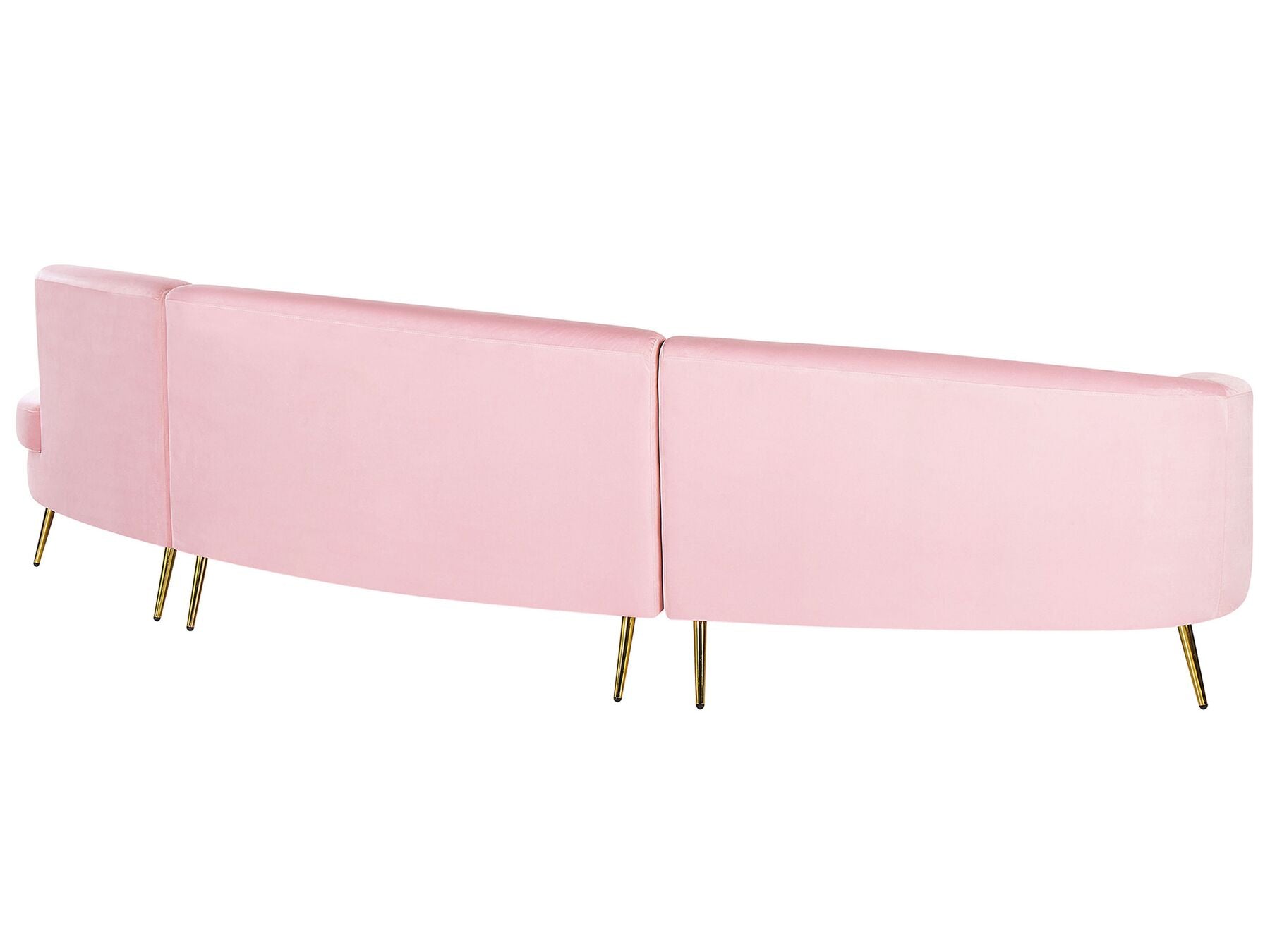 4 Seater Curved Velvet Sofa Pink MOSS