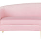 4 Seater Curved Velvet Sofa Pink MOSS
