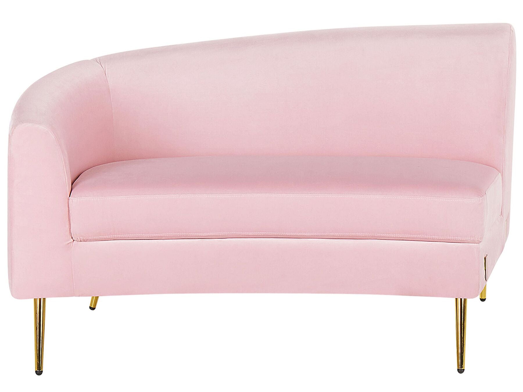 4 Seater Curved Velvet Sofa Pink MOSS