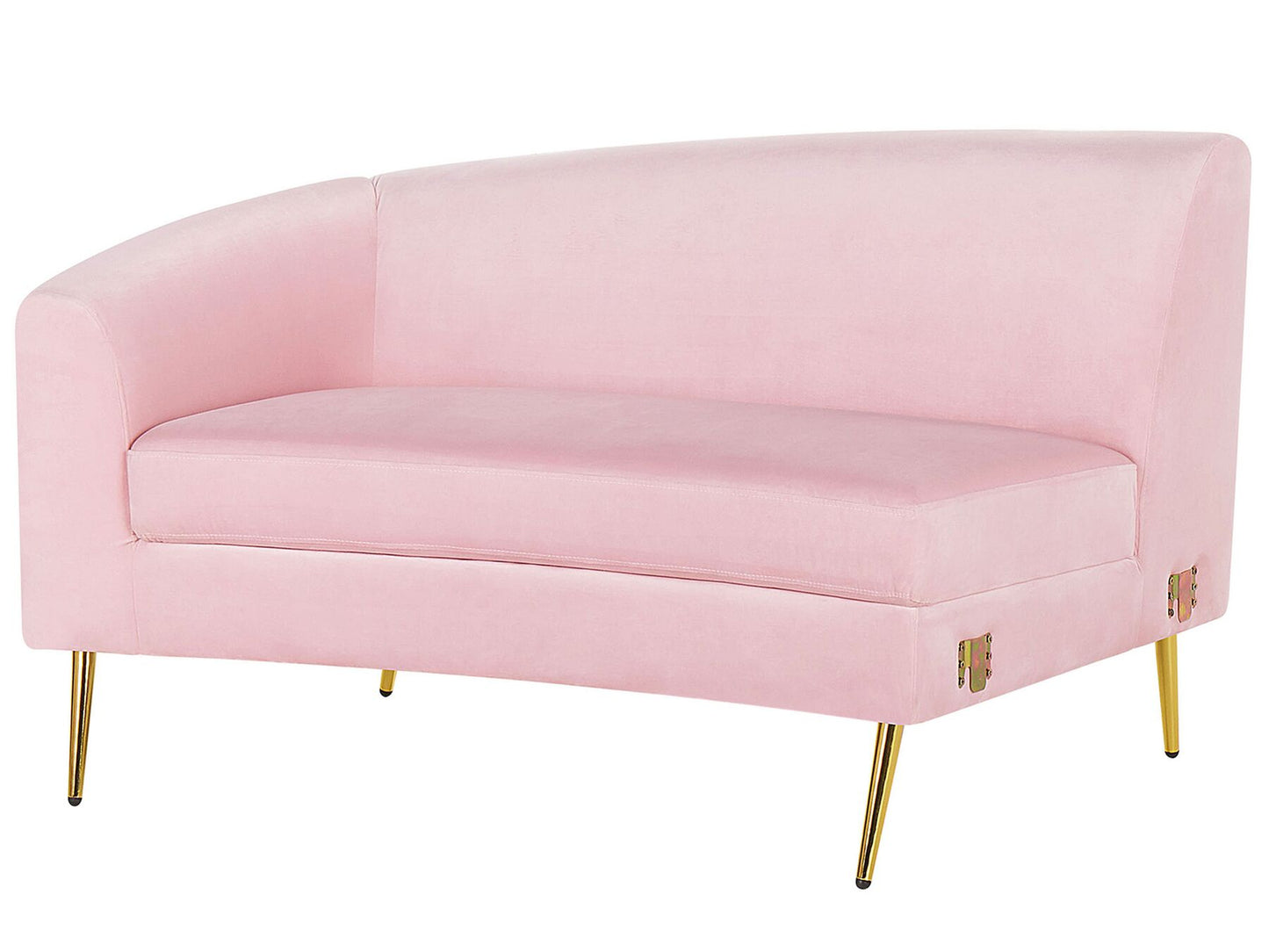4 Seater Curved Velvet Sofa Pink MOSS