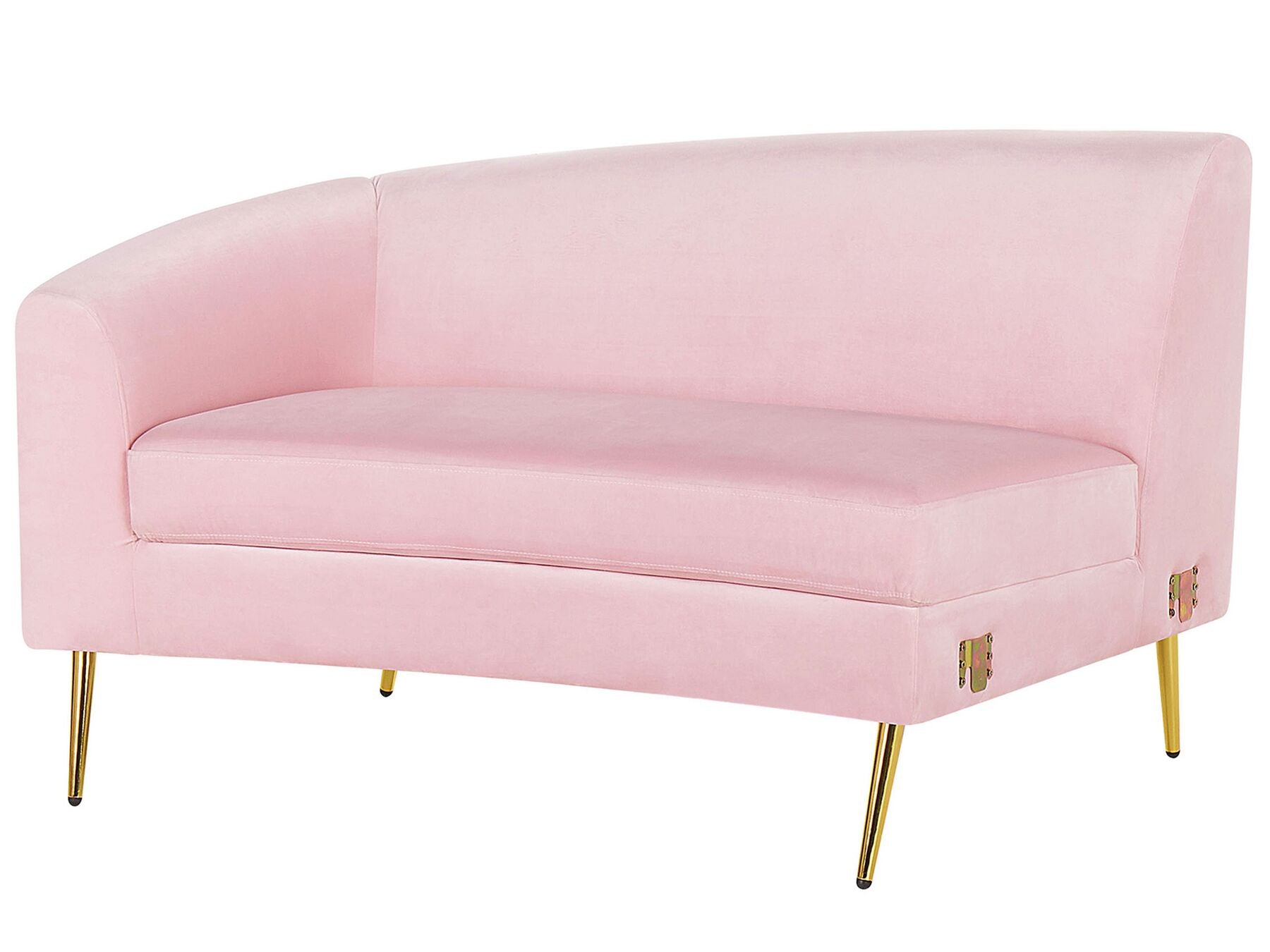 4 Seater Curved Velvet Sofa Pink MOSS