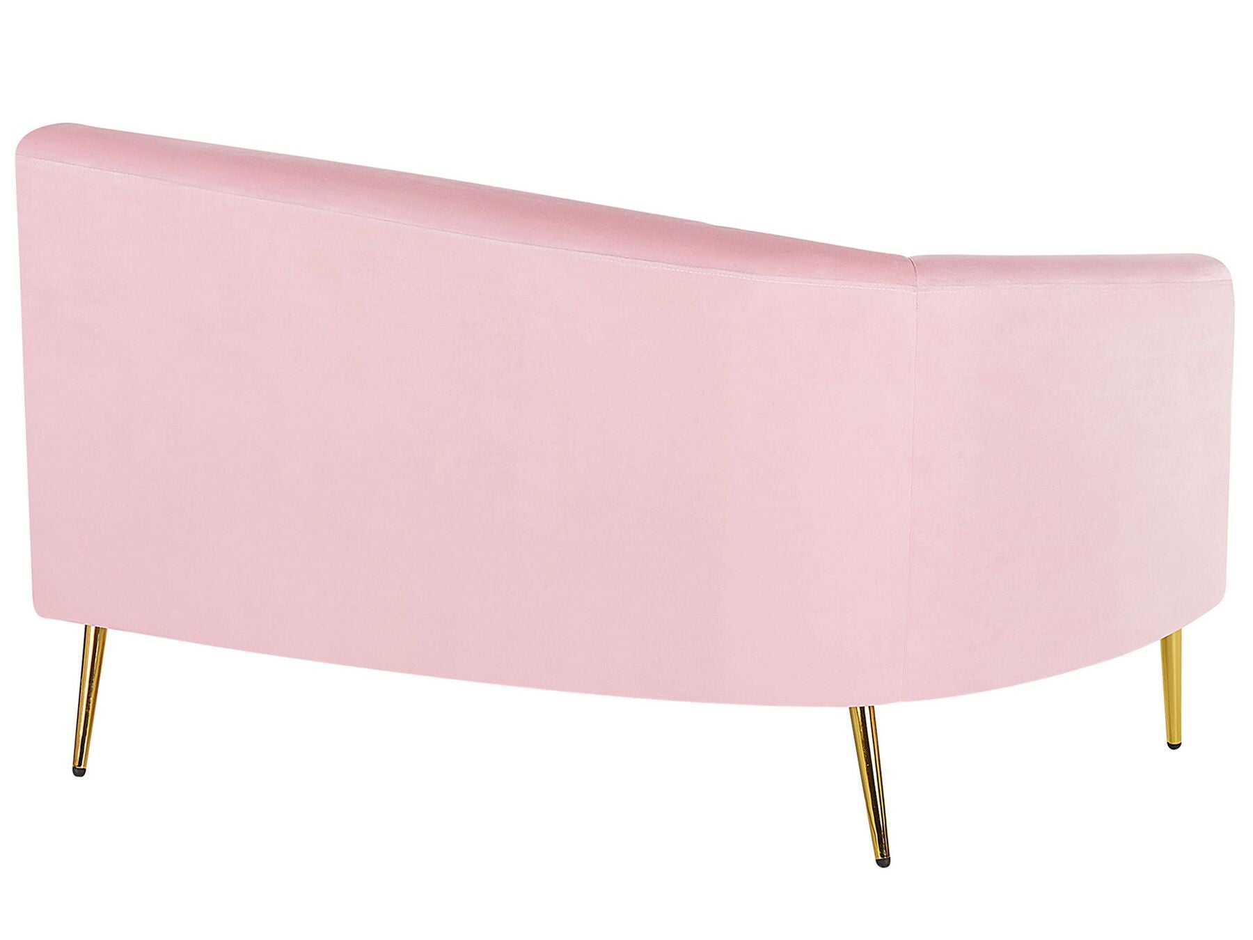 4 Seater Curved Velvet Sofa Pink MOSS