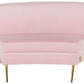 4 Seater Curved Velvet Sofa Pink MOSS