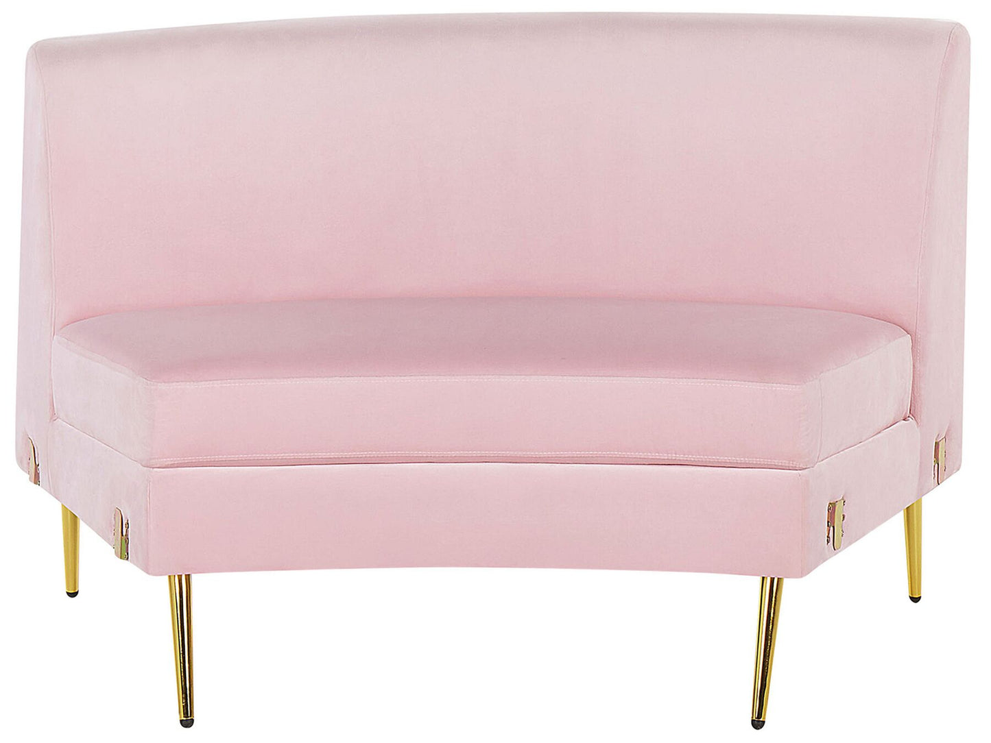 4 Seater Curved Velvet Sofa Pink MOSS
