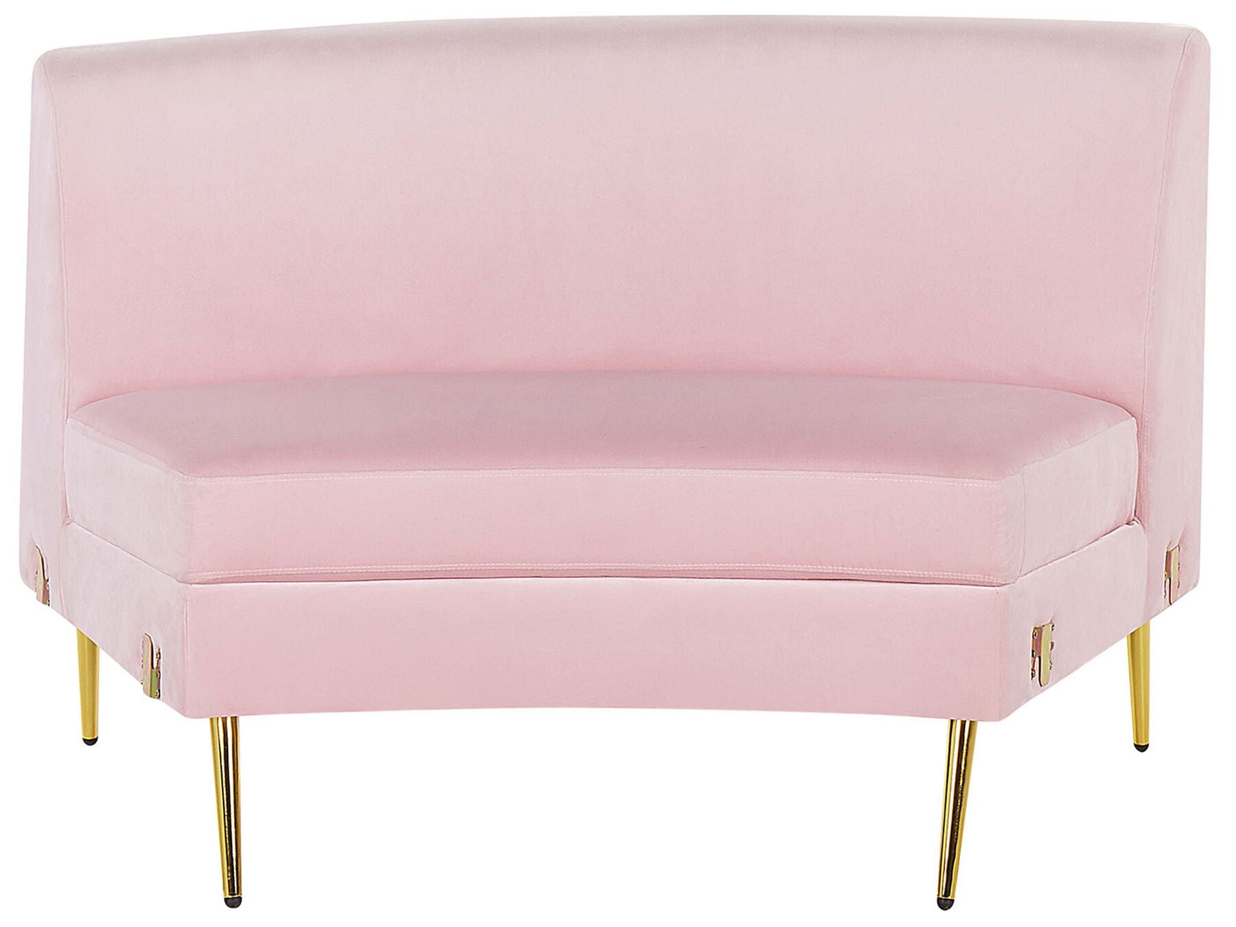 4 Seater Curved Velvet Sofa Pink MOSS