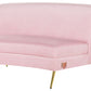 4 Seater Curved Velvet Sofa Pink MOSS
