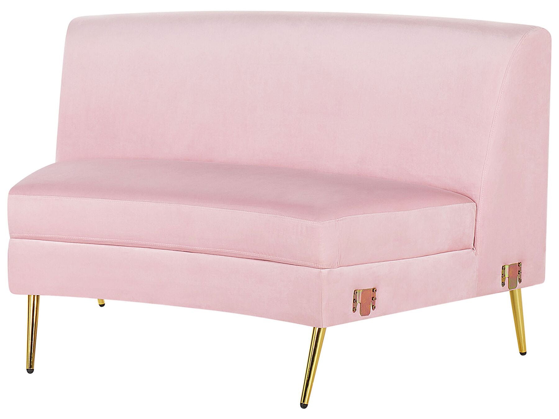 4 Seater Curved Velvet Sofa Pink MOSS