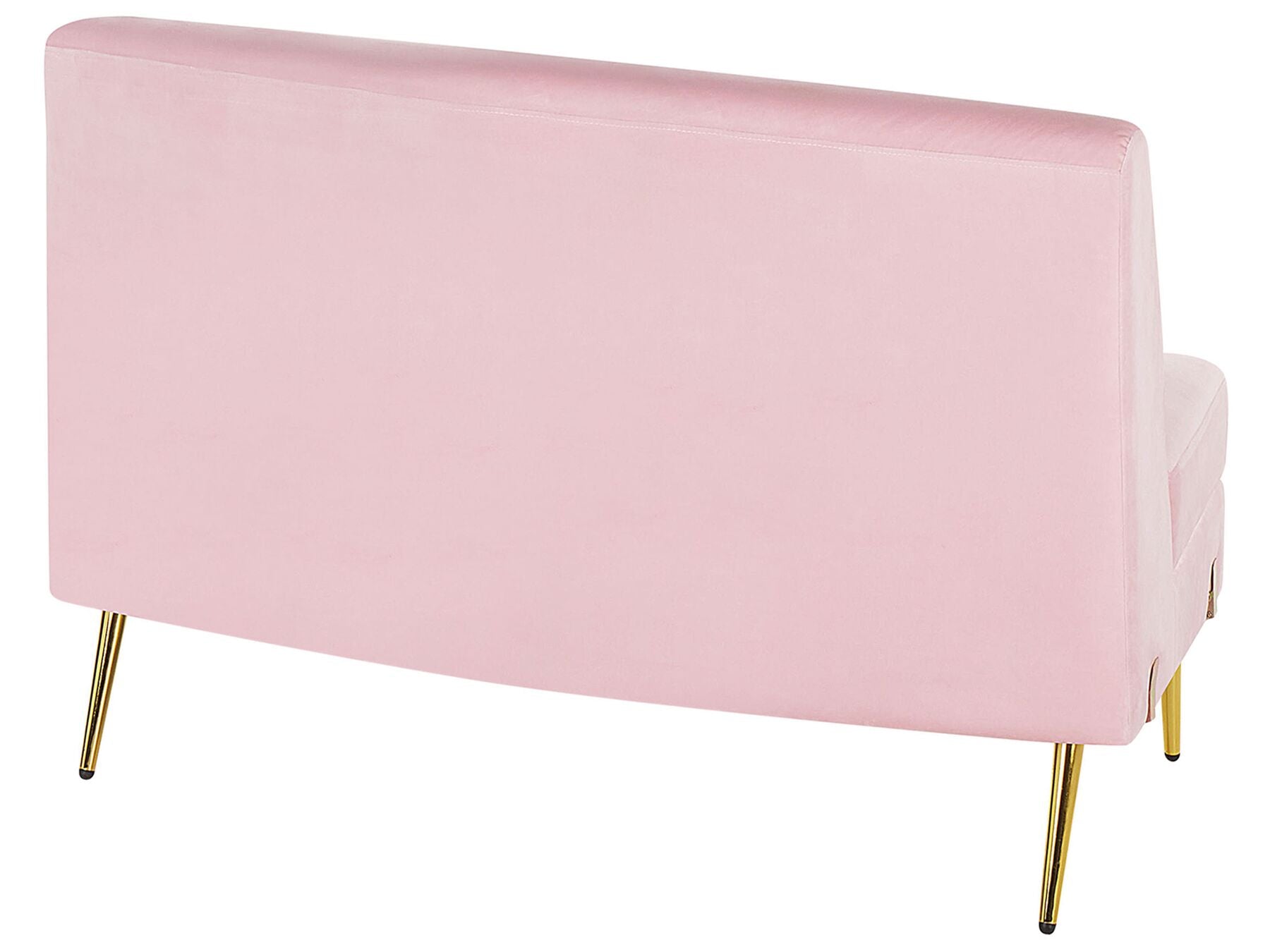 4 Seater Curved Velvet Sofa Pink MOSS