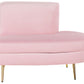 4 Seater Curved Velvet Sofa Pink MOSS