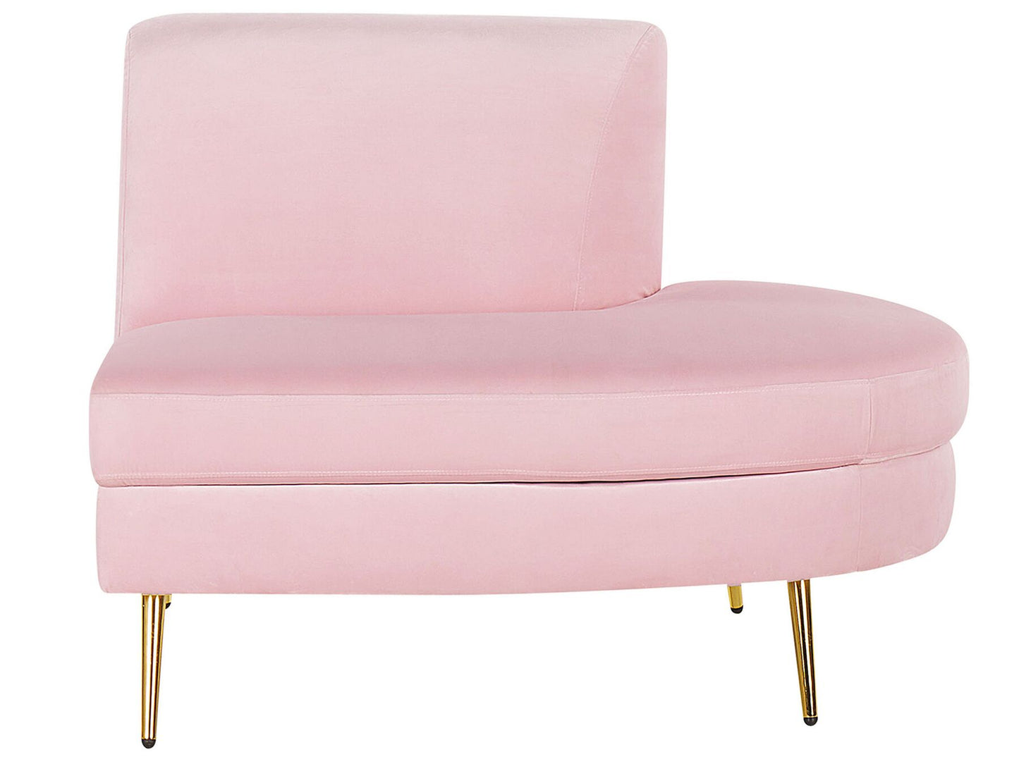 4 Seater Curved Velvet Sofa Pink MOSS