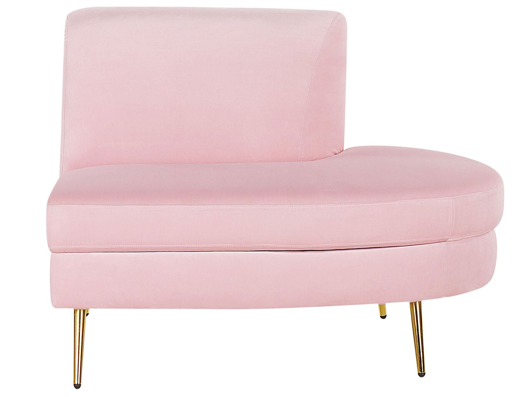 4 Seater Curved Velvet Sofa Pink MOSS