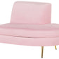 4 Seater Curved Velvet Sofa Pink MOSS
