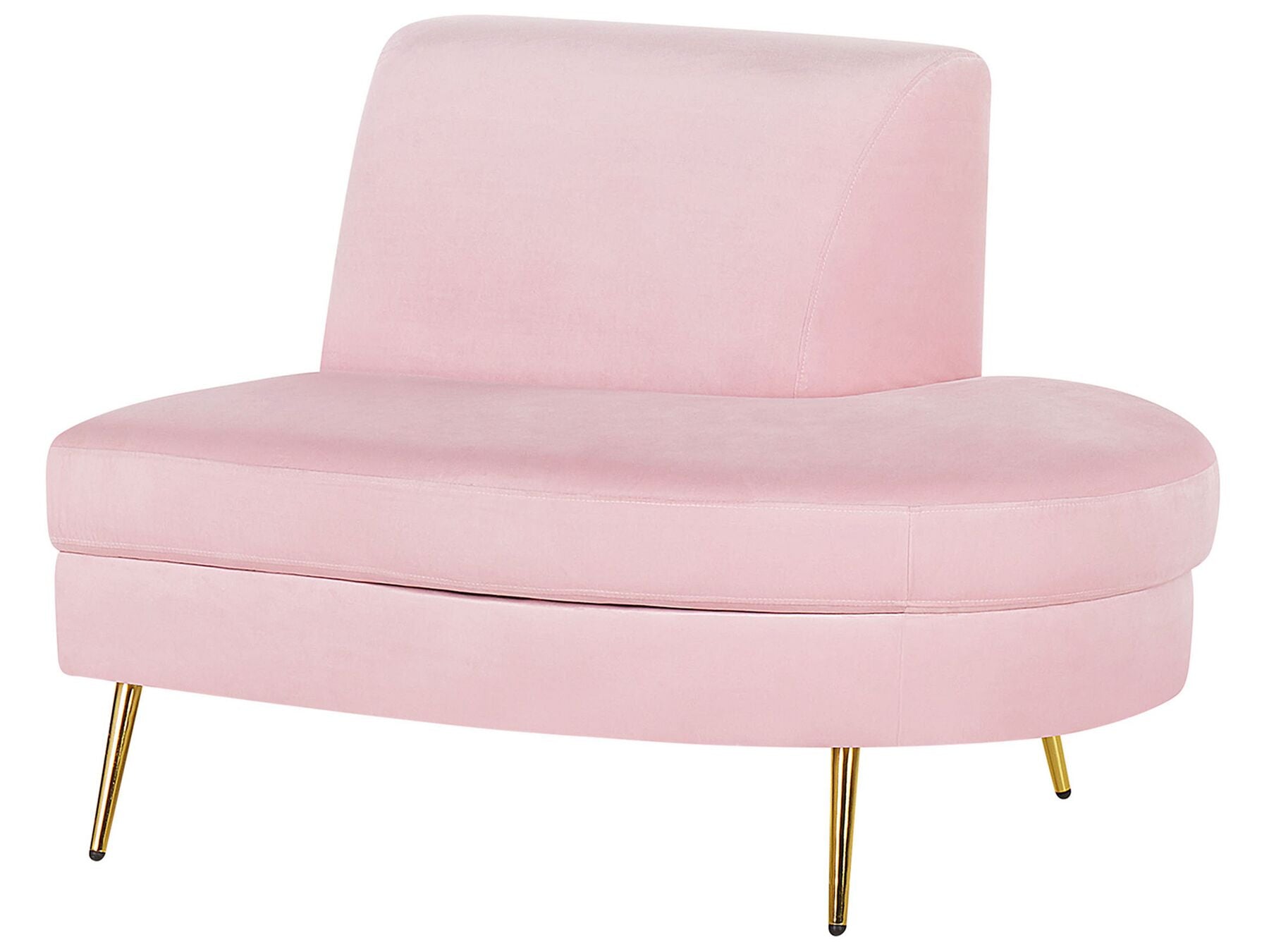 4 Seater Curved Velvet Sofa Pink MOSS