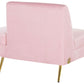 4 Seater Curved Velvet Sofa Pink MOSS