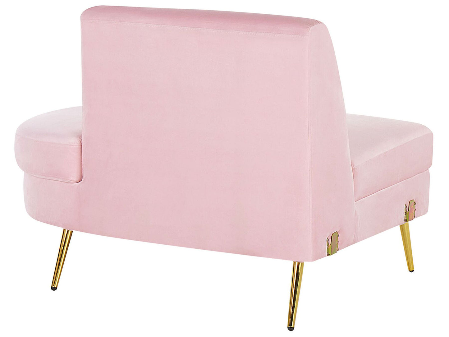 4 Seater Curved Velvet Sofa Pink MOSS