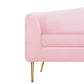 4 Seater Curved Velvet Sofa Pink MOSS