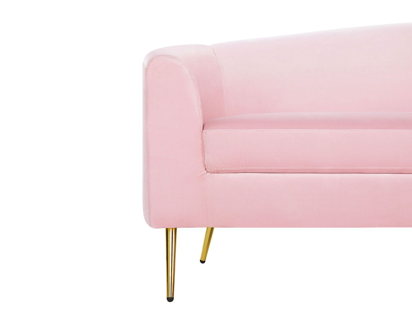 4 Seater Curved Velvet Sofa Pink MOSS
