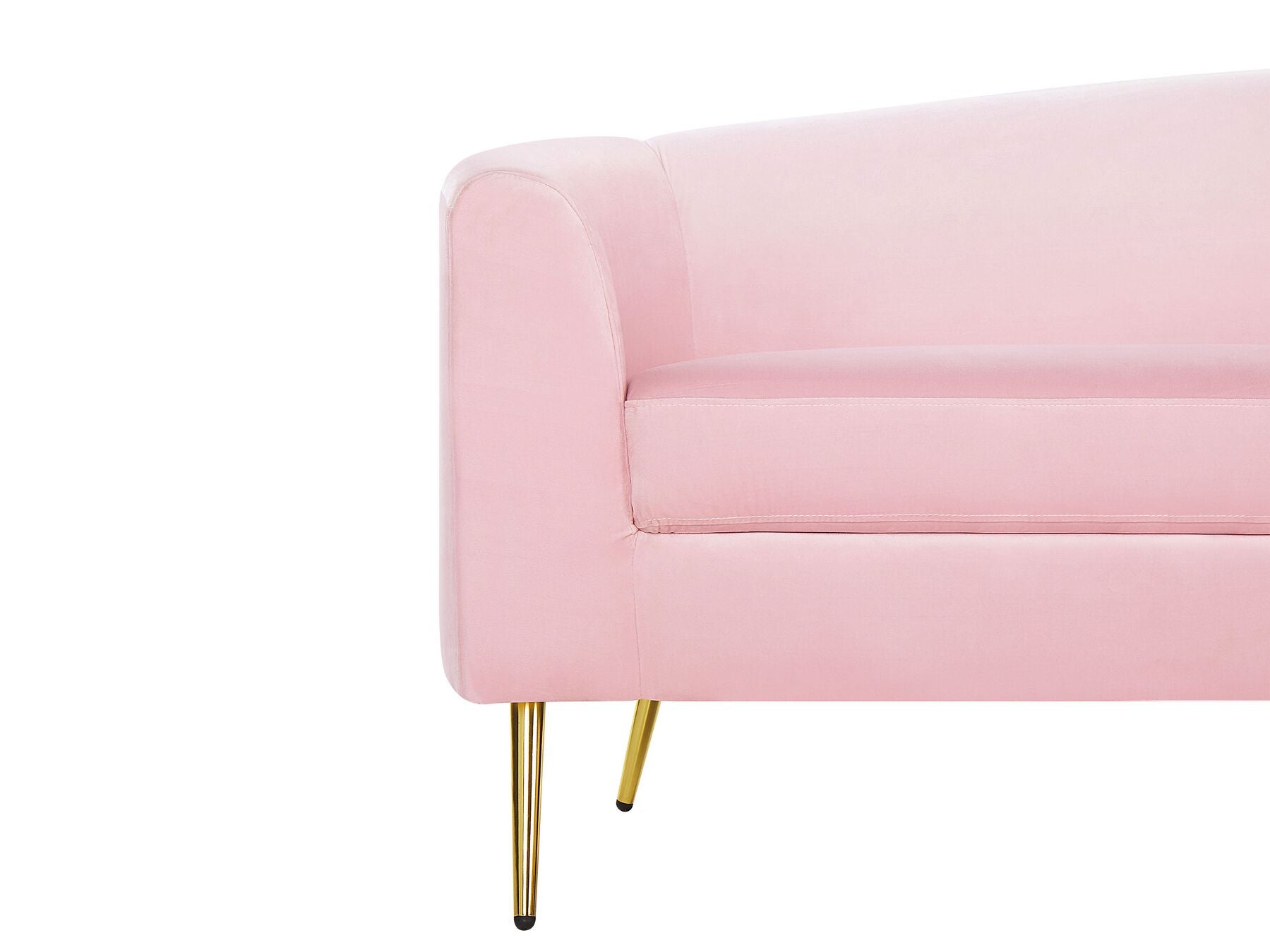 4 Seater Curved Velvet Sofa Pink MOSS